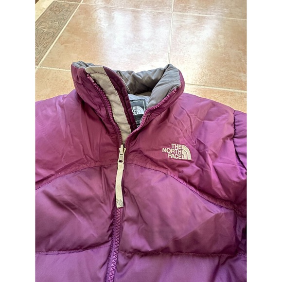 The North‎ Face Polyester 600 Goose Down Filled Burgundy Jacket Girls size L - Picture 4 of 9